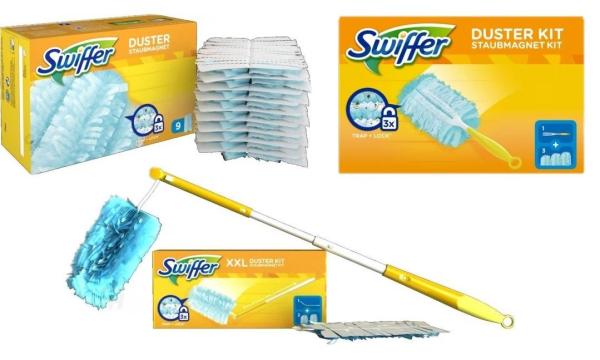 Set Swiffer Staubmagnet XXL Teleskopgriff + Handgriff + 14 Tücher